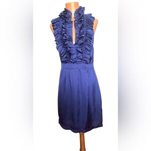 Esley Royal Blue Ruffled Midi Dress